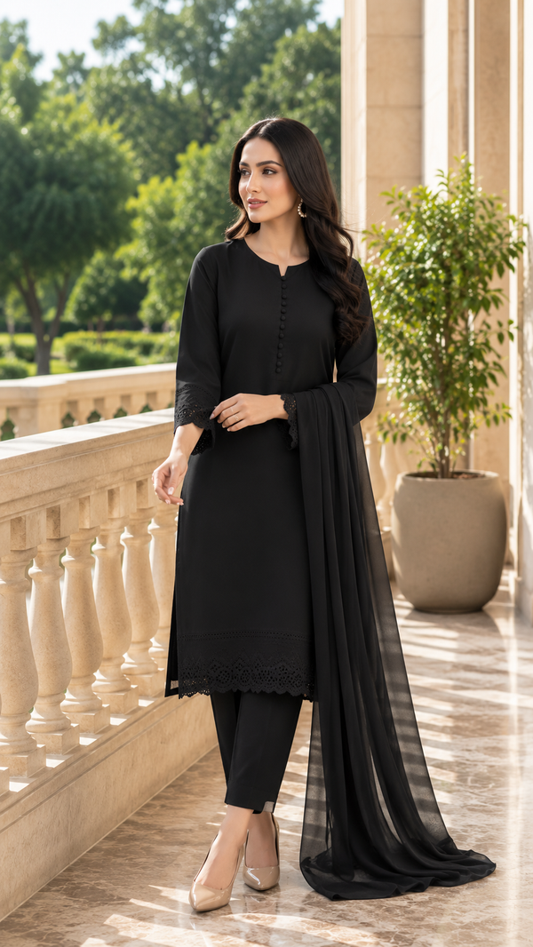 AZMIA by AS | Signature Long Shirt – Premium Lawn 3 Piece Suit | Casual Wear