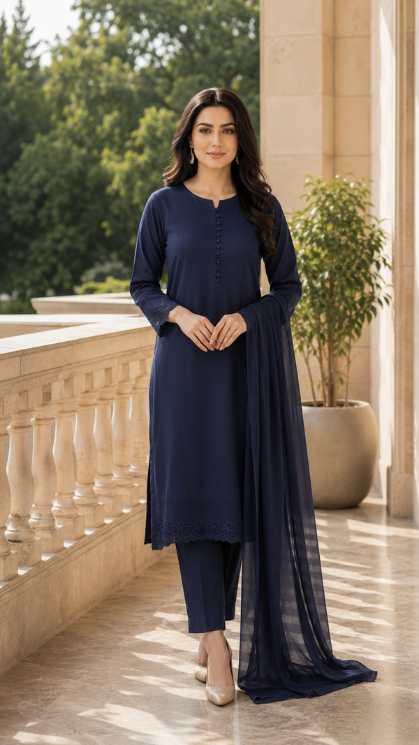 AZMIA by AS | Signature Long Shirt – Premium Lawn 3 Piece Suit | Casual Wear